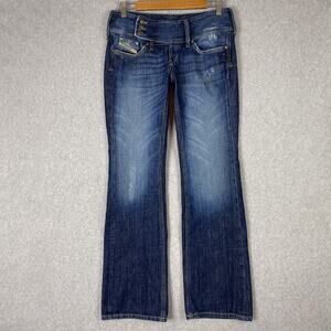 Diesel Womens 29x32 Cherock Slim Boot Cut Low Rise Jeans Distressed Y2K